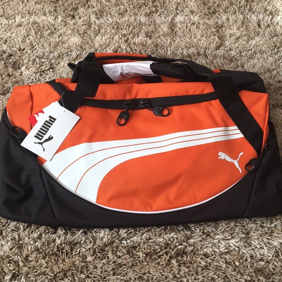 puma gym bag black and red